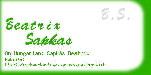 beatrix sapkas business card