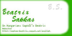 beatrix sapkas business card